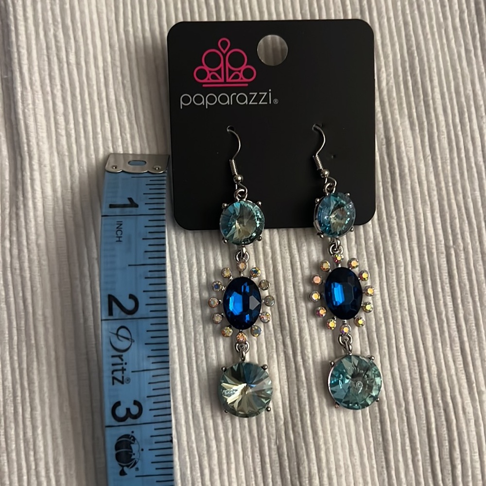 Paparazzi Rhinestone Drop Earrings - Picture 2 of 3